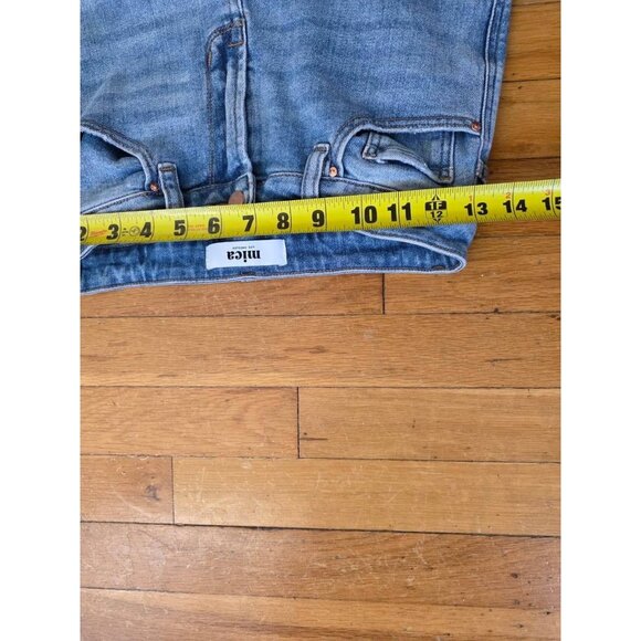 Mica Los Angeles Jeans Women's Straight Leg Raw Hem Pockets Blue Size 26 A001247 - Picture 3 of 11